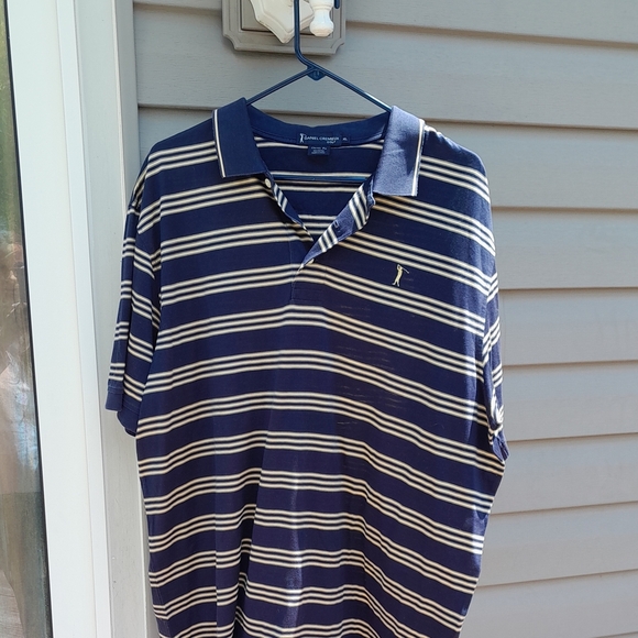 Daniel Cremieux Mens Navy Blue White Striped Polo Shirt XL - Picture 3 of 6